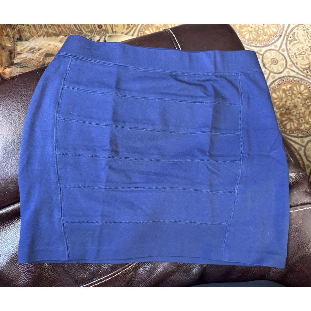 Trina Turk Women's Mini Skirt Solid  Royal Blue Nylon Rayon Stretch M/Medium 6/8